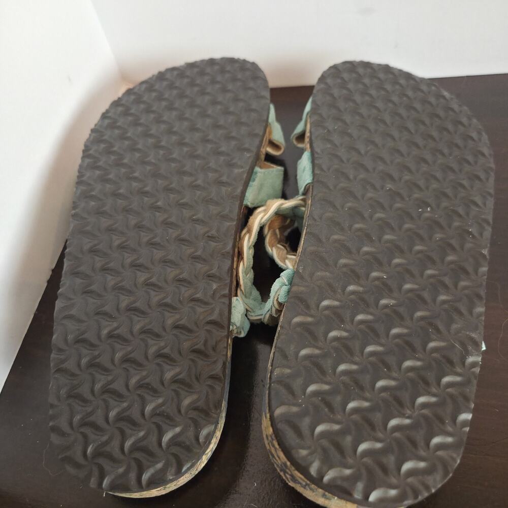 Muk Luks Estelle Ankle Strap Toe Loop Sandal Blue Floral Size 10 - Picture 7 of 7